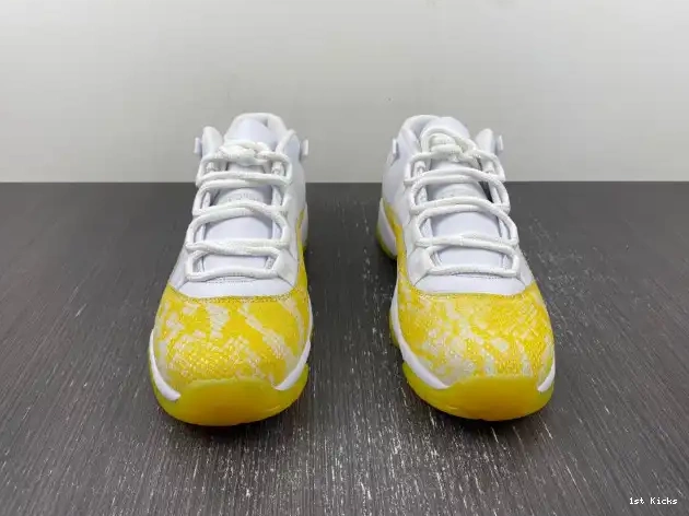 1st Kicks Jordan WMNS Low Air AH7860-107 Yellow 11 Snakeskin 0531